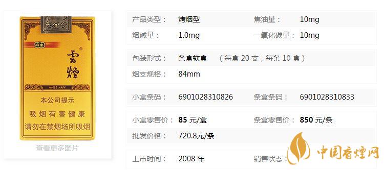 云煙軟禮印象小盒多少錢一包？云煙軟禮印象小盒價(jià)格2020