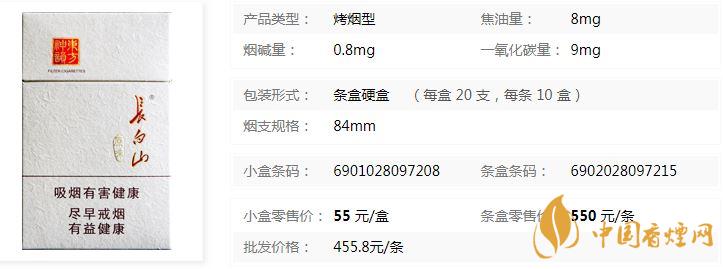 長白山原味煙多少錢一條 長白山原味香煙價格查詢介紹